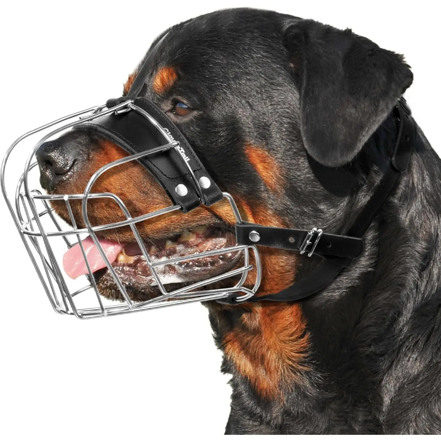XL Metal Dog Muzzle for Large Sized Dogs – Heavy Duty Rottweiler Muzzle – Basket Extra Large Dog Muzzles for Barking and Biting Cane Corso, Mastiff, Labrador, Bulldog and Other Big Breeds
