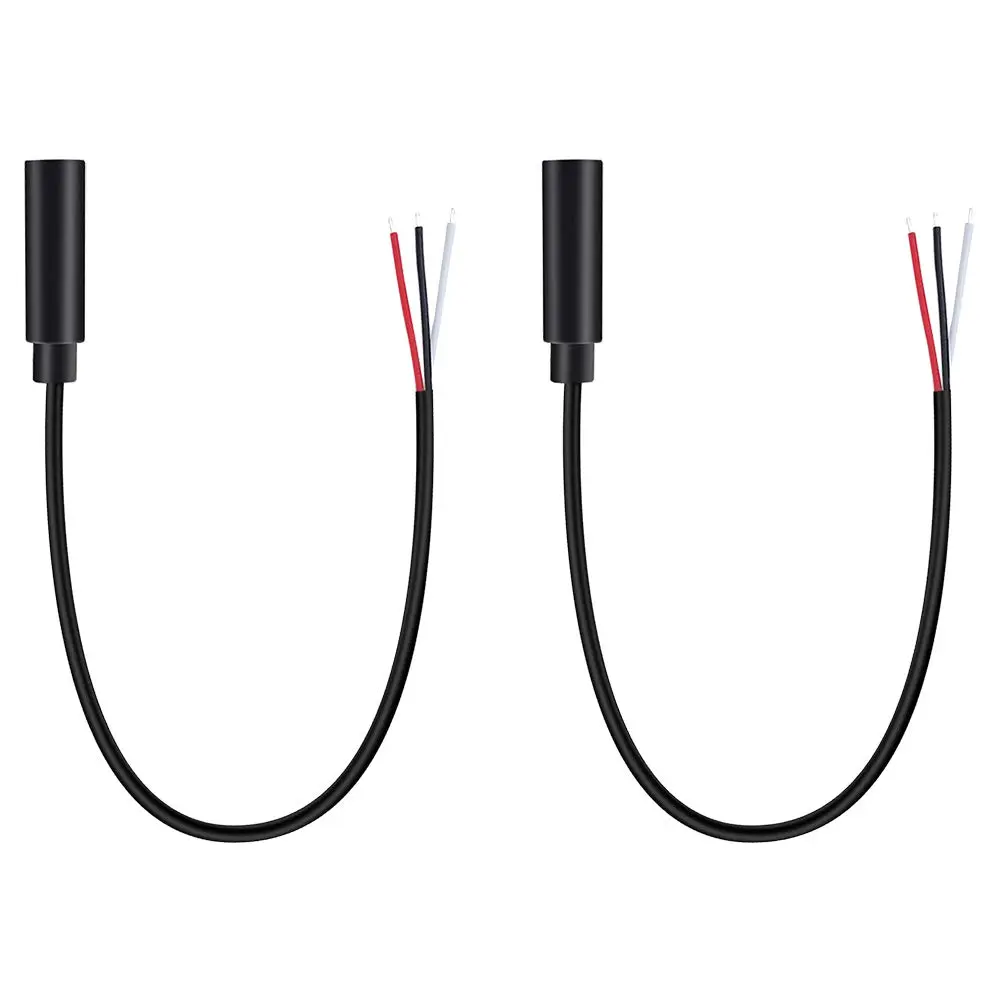2-Pack 3.5mm 1/8" Female Jack to Speaker Wire Bare Wire Pigtail TRS Stereo 3.5mm Plug Connector Adapter Repair Audio  for Speaker Headphone Headset Earphone
