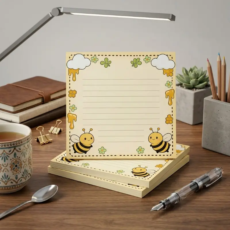 150pcs Aesthetic Bee Pattern Sticky Notebook - Multifunctional Grid Notebook, Suitable for Students, Journals, and Daily Reminders