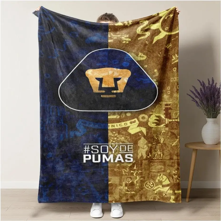 P UNAM Blanket – Vintage Aztec-Inspired Design Featuring the Iconic Puma Head Crest & # SoyDePumas Slogan, Perfect for Mexican Soccer Fans Suitable as a gift sizes 60*80,30*40 ,40*50 50*60
