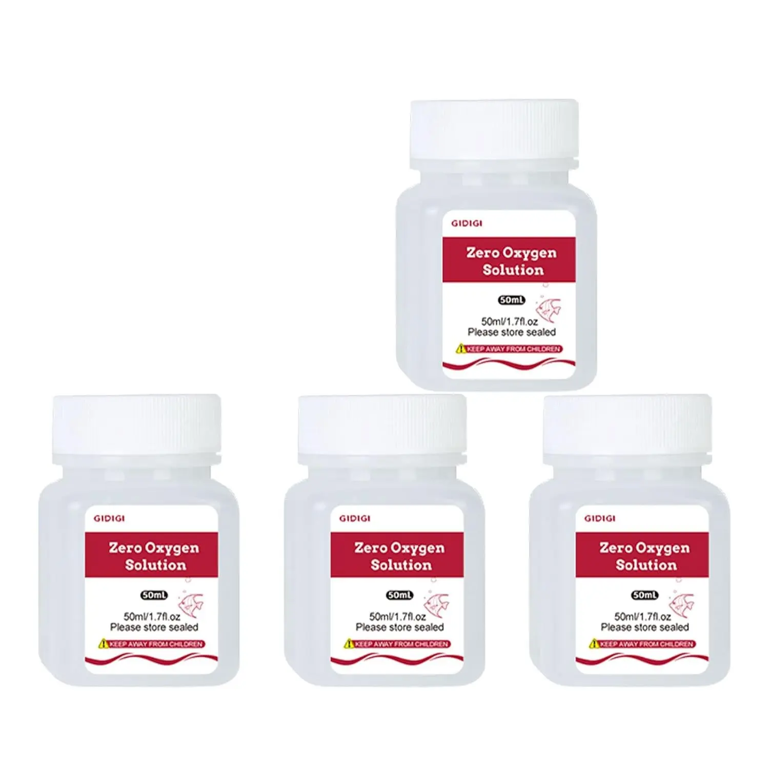 Zero Oxygen Calibration Solution for Dissolved Oxygen Meters, 4 Bottles 50ml Zero-Oxygen DO Standard Solution, Applicable for All Brands of Dissolved Oxygen Testers
