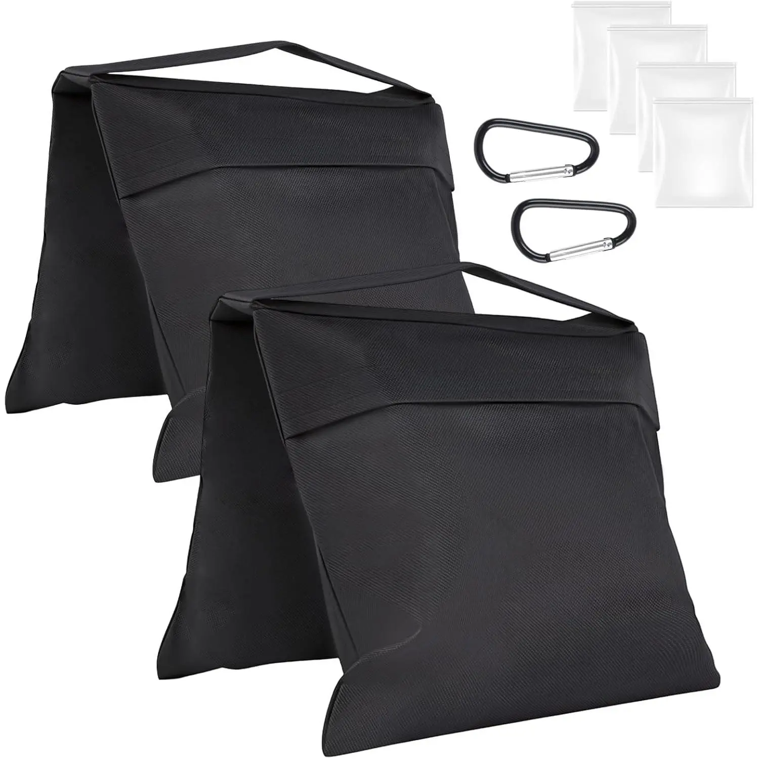 2 Pack Sand Bags, Black Sand Bags for Weight, Heavy Duty Sandbags for Umbrella Base, Photography Video Equipment, Light Tripod, Fishing Chair, , Backdrop Stand, Camping, Tent