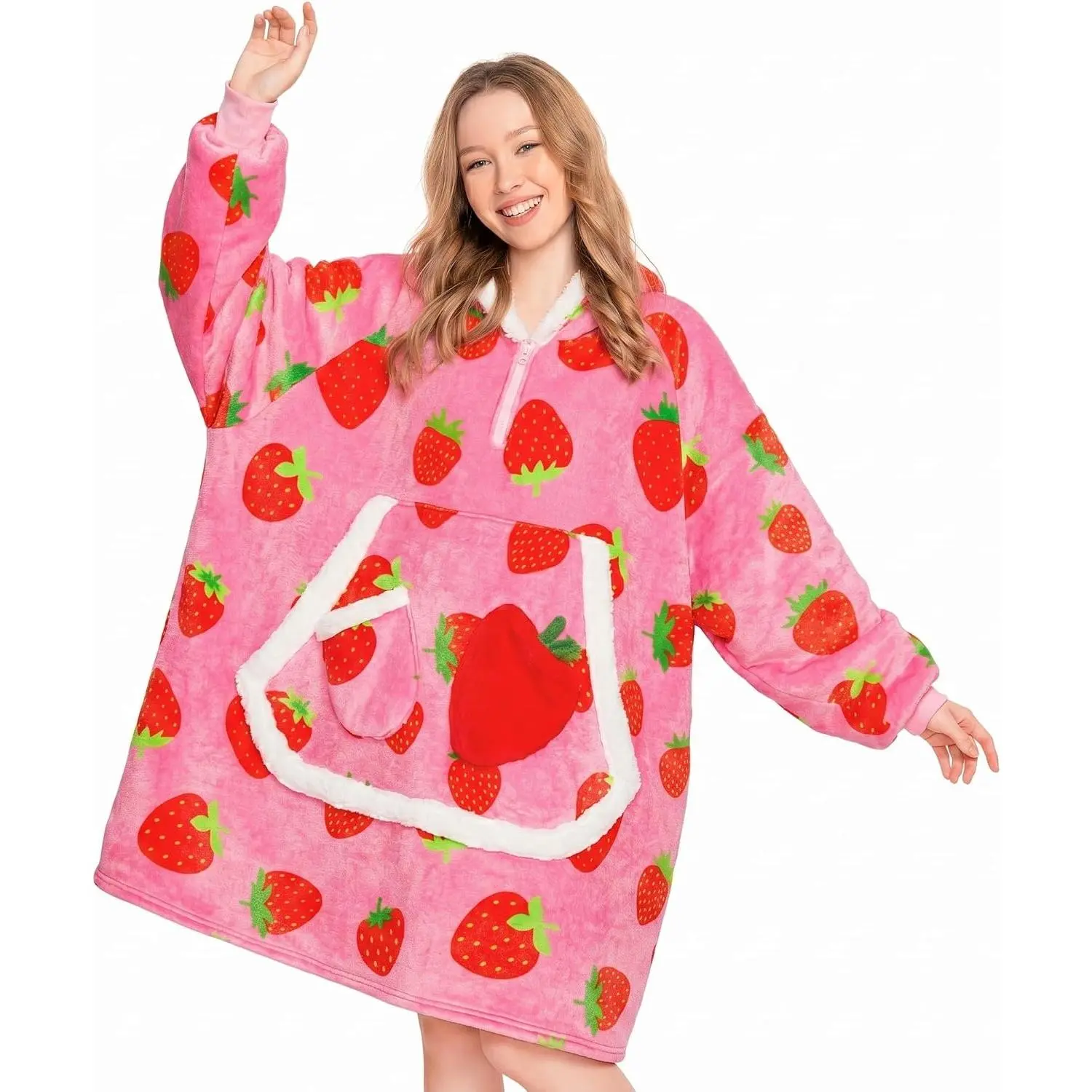 Wearable Blanket Hoodie,  Blanket with Pockets |  Hooded Blanket Hoodie, Flannel Fabric, Machine Wash, Pockets