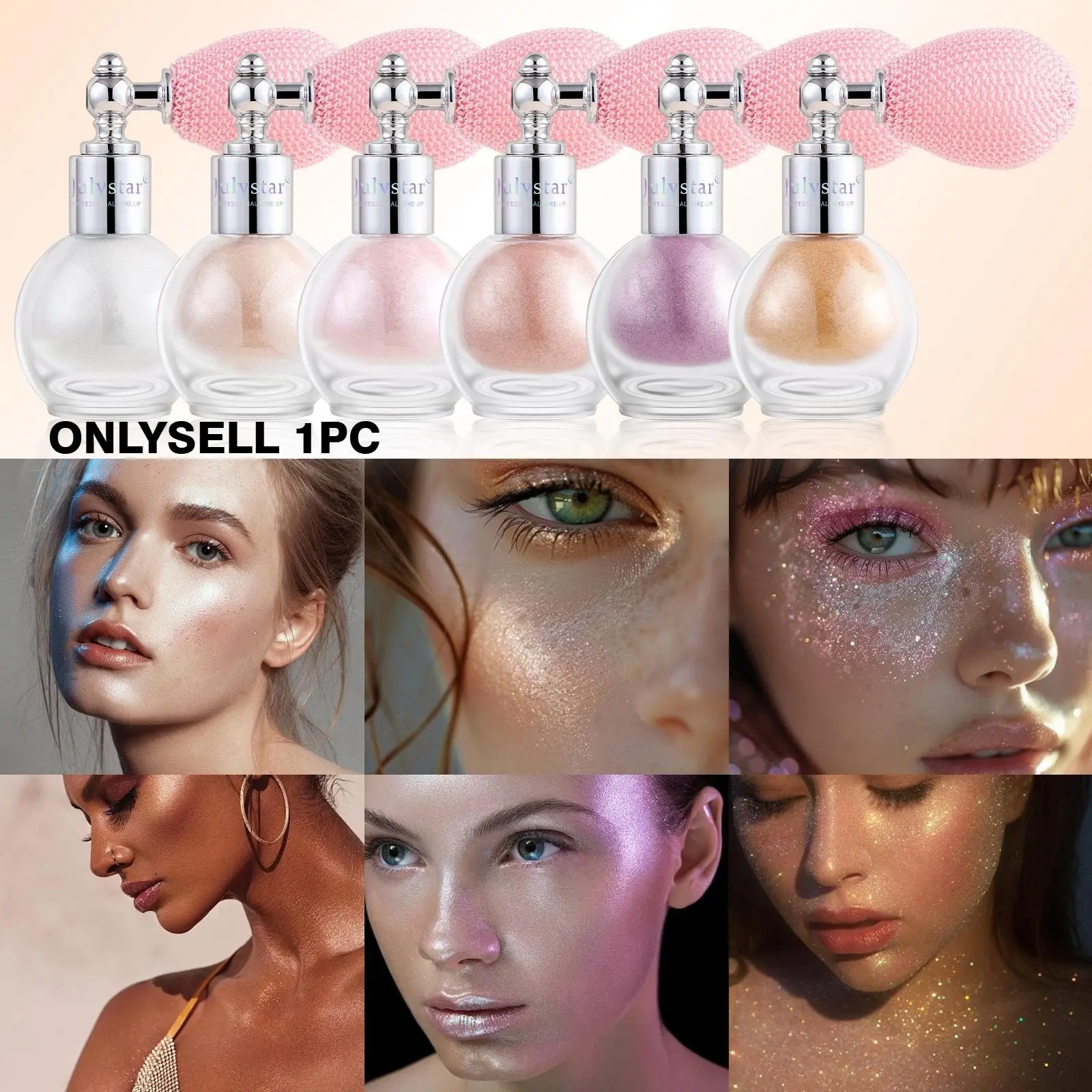 Long-Lasting Highlighter Spray, Glowy Highlighter, Sweatproof Body Highlighter, Face Body Highlighter, Beauty Highlighters, Stage Makeup, Shimmer Finish, Brightening Effect, Perfect for Performance