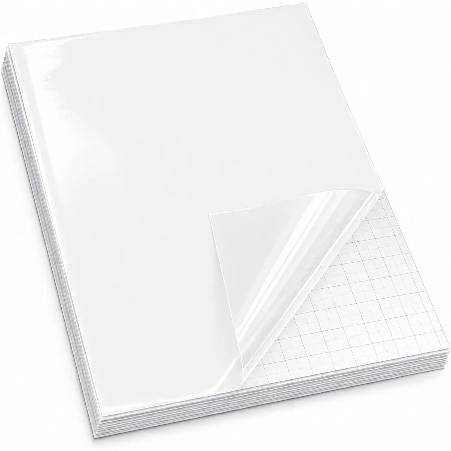25 Sheets  Clear Vinyl Sticker Paper Self Adhesive   Transparent Overlay Film A4 (11.7 x 8.3 Inch) Cold Laminate Sheets