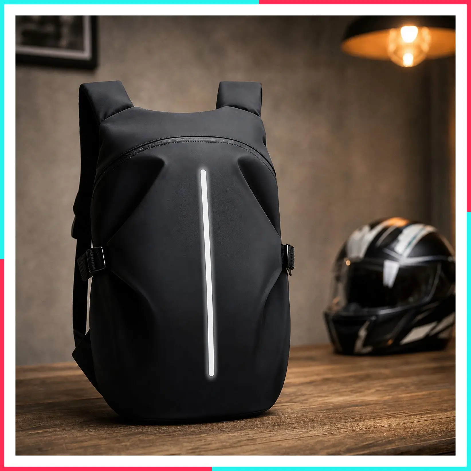 Motorcycle Backpack for Men and Women, Waterproof Helmet Bag Bookbag for Riding and Outing