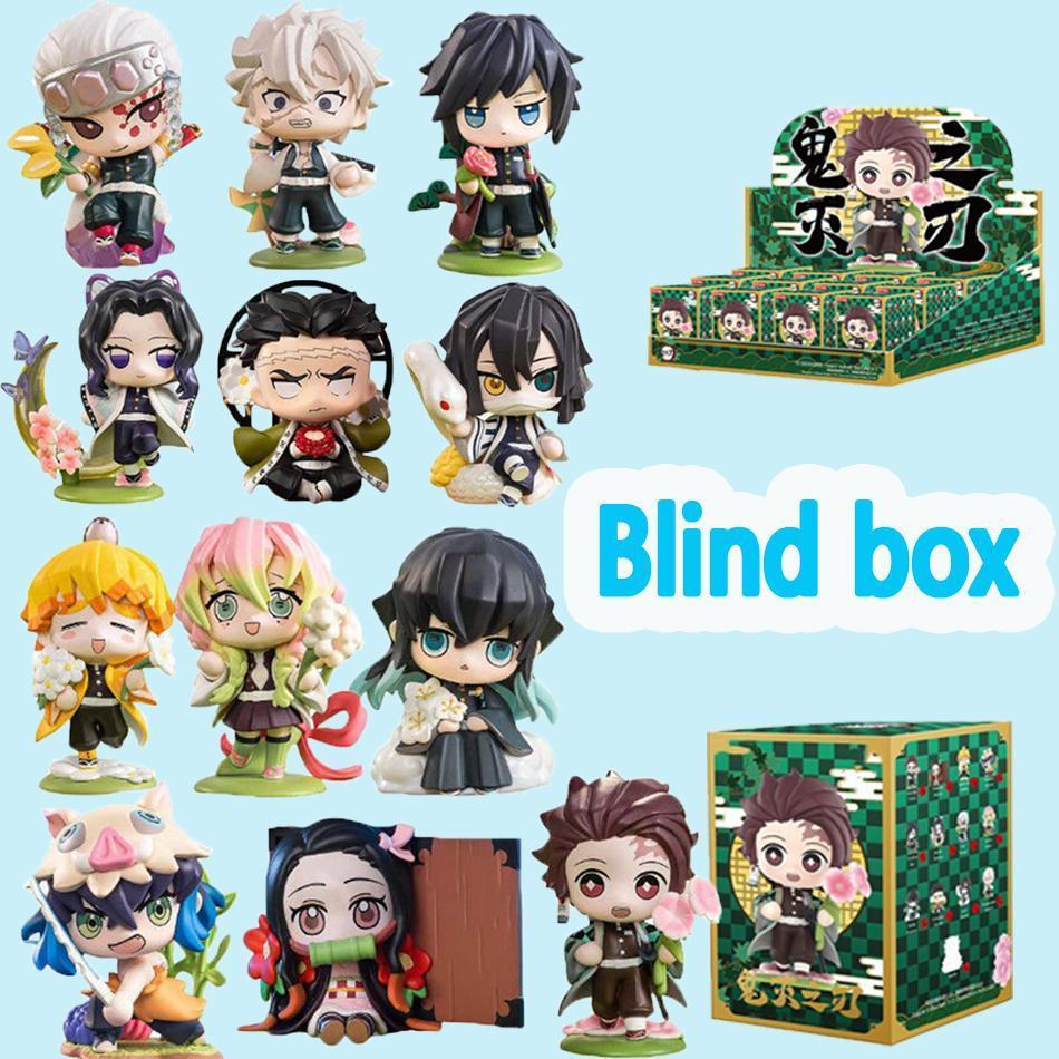 Demon Slayer Tanjiro Kamado Nezuko anime cartoon figure blind box creative personalized statue model ornament surprise gift box