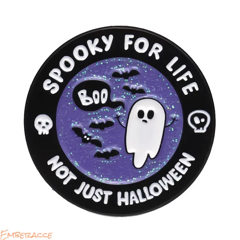 Cute Ghost Enamel Pin Halloween Accessories, Spooky Gothic Brooch Badge for Jackets Bags Hats, Funny Kawaii Ghost Design Collectible Pin for Women Men, Horror Aesthetic Jewelry Gift for Halloween Party, Daily Wear and Year Round Spooky Style
