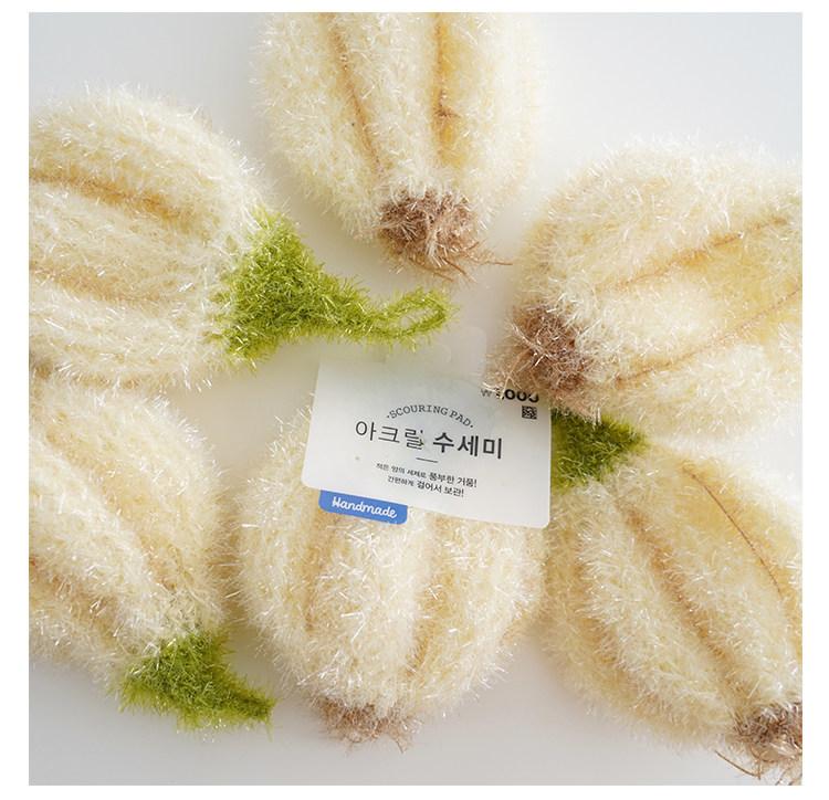 [3-Pack] Korean-style simulated avocado dishcloth, simulated toast bread dishcloth, simulated garlic head non-greasy cleaning cloth, easy to clean and lint-free household items