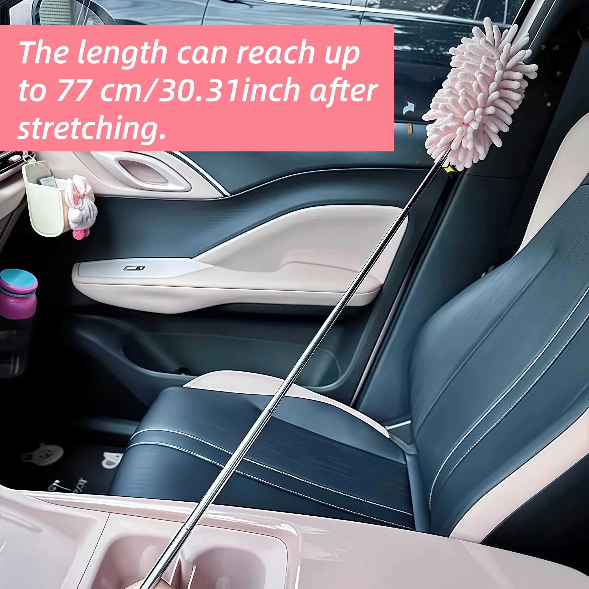 Mini Car duster brush, with a comfortable handle, extendable, ultra-fine fiber dusting tool, for indoor home and car cleaning, car cleaning tool, household cleaning tool, cleaner