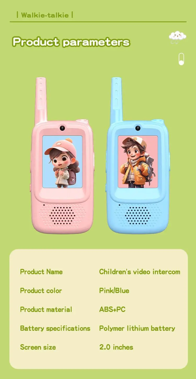 PAXA Video Walkie Talkies for Kids, Handheld 2 Pack Rechargeable Video Intercom Kids Walkies Talkies, Indoor Outdoor Toys for Family Games, Outside, Camping, Hiking for Boys Girls Ages 3-12, Christmas gift, Birthday gift, New year gift