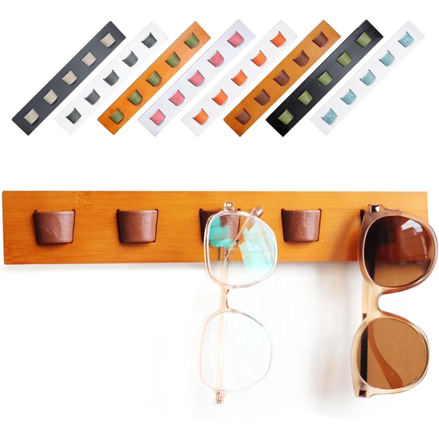 Sunglass Organizer Glasses Holder, Eyeglass Storage Holder,Sunglasses Rack Eyewear Display((Brown-brown)