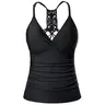 Holipick Tankini Top for Women V Neck Tummy Control Swim Top Ruched Bathing Suit Top Only No Bottom