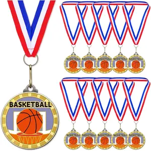 20 count Award Medals Bulk 2 Inch Metal Trophy Medals with  Ribbons Winner Team Awards for  Competitions  Celebration Prize  Souvenir