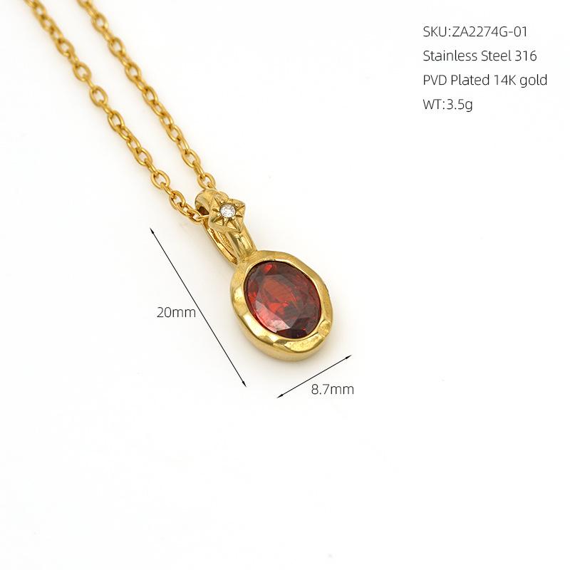 VEVE Twelve Birthstone Necklace For Women 12 Colors Zircon Pendant 316 Ornaments Women's Necklace VEVE Twelve Birthstone Necklace For Women 12 Colors Zircon Pendant 316 Ornaments Women's Necklace