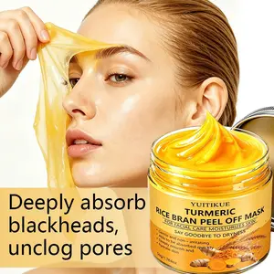 Yuitikue Turmeric Rice Peel-Off Mask, Moisturizing Cleanse & Repair, Contains Curcumin, Niacinamide, Alpha Arbutin, Hyaluronic Acid, 50g