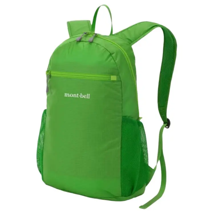 Montbell 10L Nylon Backpack for Men and Women – Versatile Front Logo Design in Green