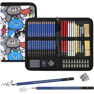 53 PCS Drawing Kit Sketching Pencil Set, Art Supplies with Graphite Charcoal Blending Tools for Artists Adults Beginners, Ideal Gift for Family & Friends