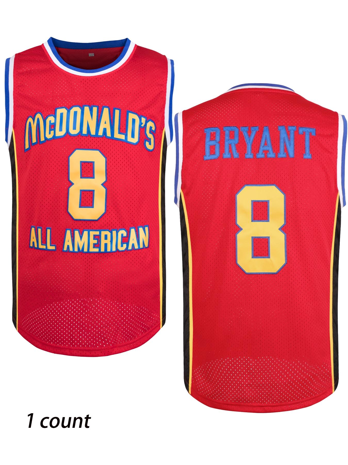 Men's Kobe Bryant 8 Embroidery Basketball Jersey, Loose Sporty Breathable Quick Drying Jersey, Casual Basketball Top for Men