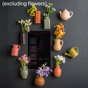 Mini Ceramic Design Fridge Decorating Magnet, 10 Counts/set Creative Mini Ceramic Design Fridge Magnet, DIY Fridge Magnet for Flower Home Decoration, Refrigerator Decorating Magnet, Homedecor, Fridge Magnets Set