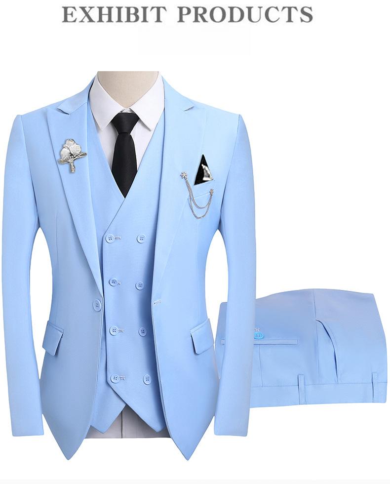 Cross-border New Three-piece Groom Suit Banquet Men's Suit Wedding Dress Amazon Foreign Trade Groomsmen Suit