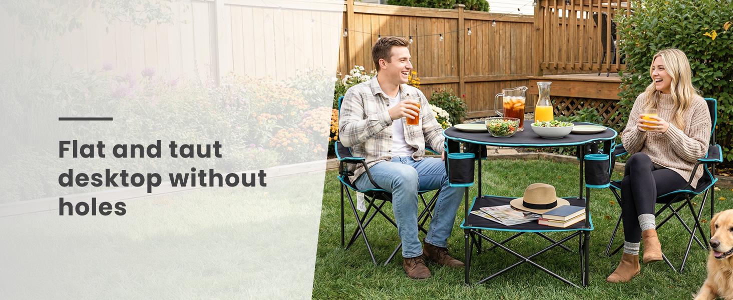 All in One Tailgate Table, Portable Beach Table with Cup Holders, Camping Table Foldable with Side Pockets Carry Bag for Camp Outdoor Sand Beach Picnic Fishing Tailgating Essentials