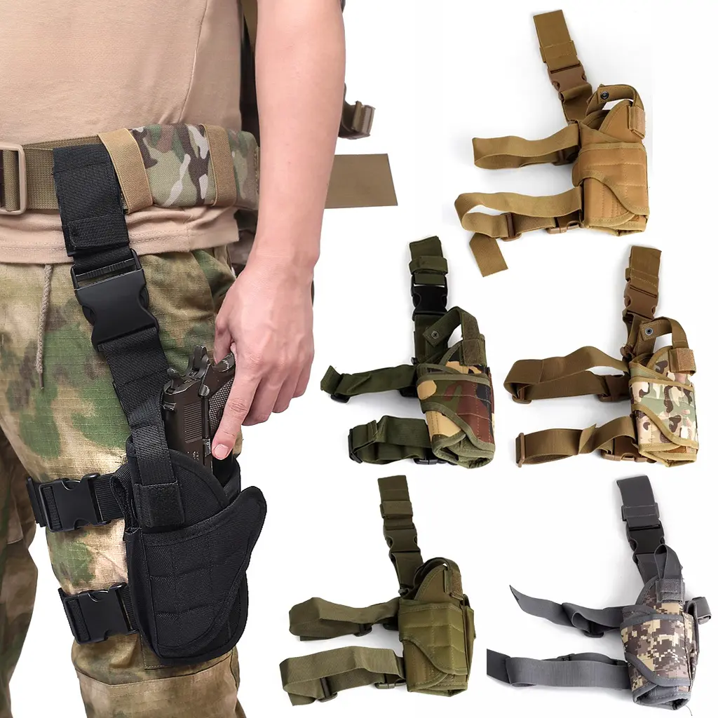 Nylon Adjustable Right Thigh Leg Holster for Adults, Tactical Equipment Compatible for Outdoor Activities, Adventure, Range Use
