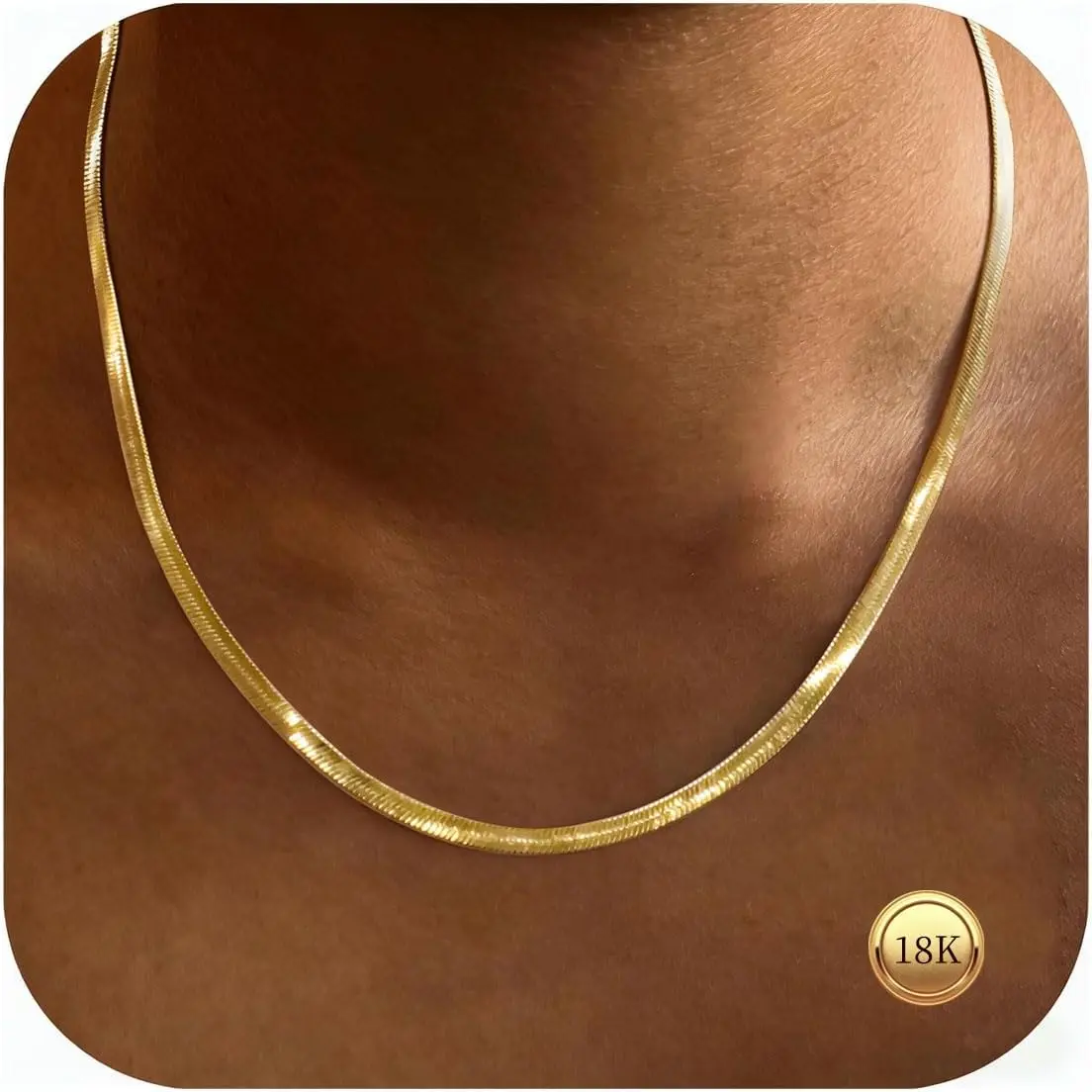 18K Gold Necklace for Women, Gold Chain Necklace Dainty Jewelry Gift