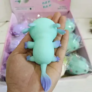 1pc Axolotl Squeeze Ball Cute Fish Relax Cartoon Antistress Squishy Stress Relief Slow Rising For Adult Kids Stretch Toys