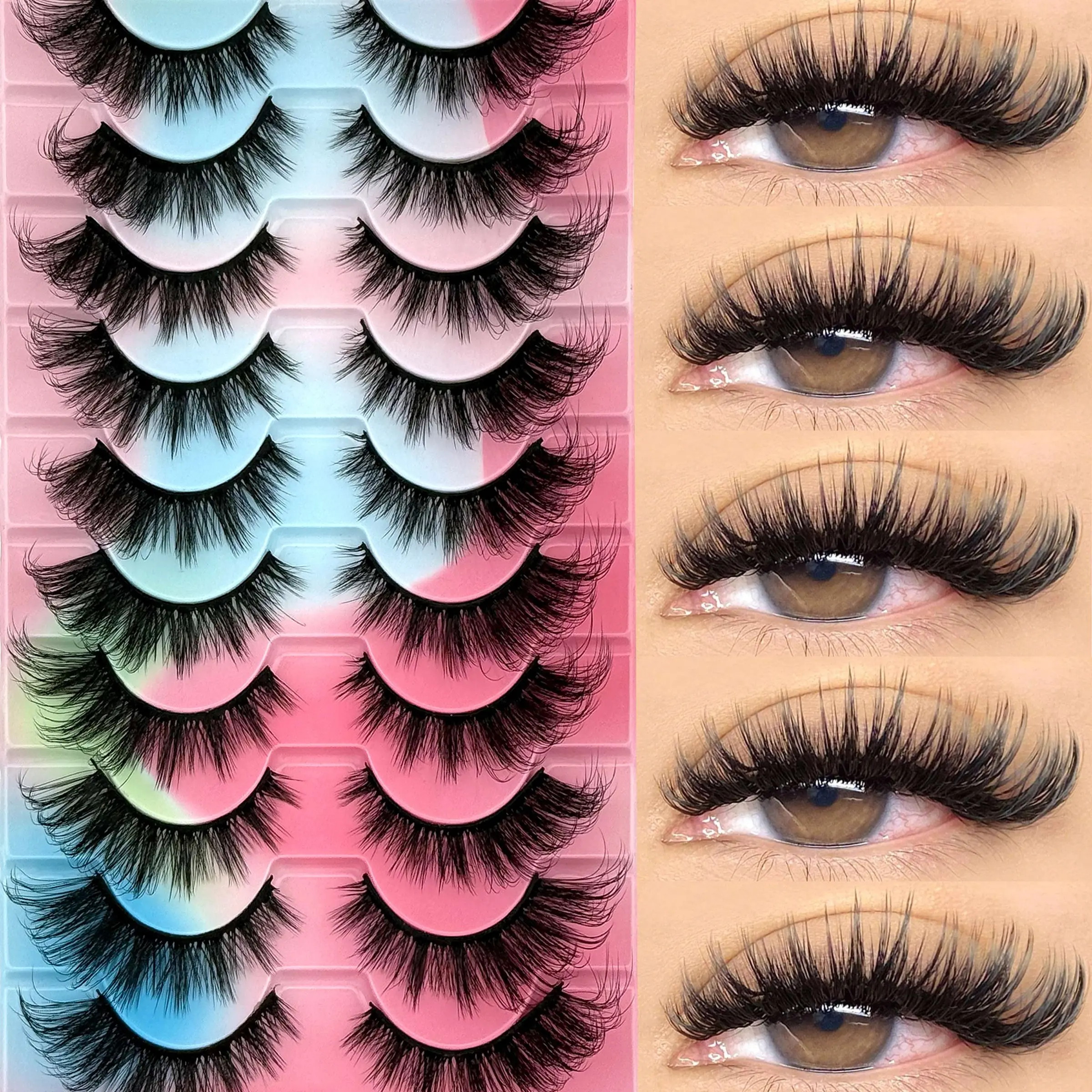 New 10 Pairs Cat Eye False Eyelashes, Lightweight Soft D Curl Natural Style, Ideal for Beginners, Perfect for Parties, Halloween, Christmas, Makeup