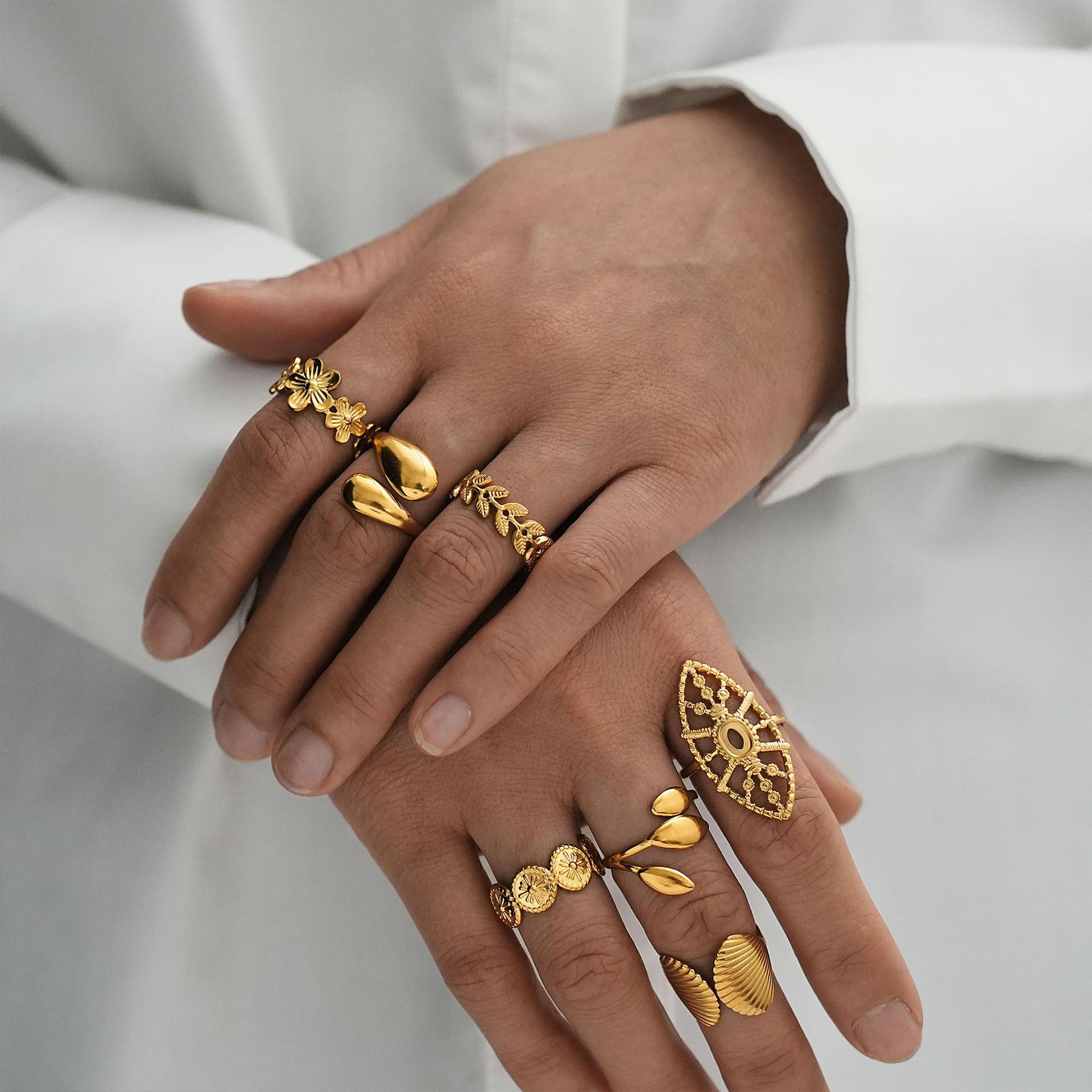 22 Pcs Vintage Gold Adjustable Open Ring Set, Boho Gold Stackable Rings, Hypoallergenic Summer Jewelry for Women