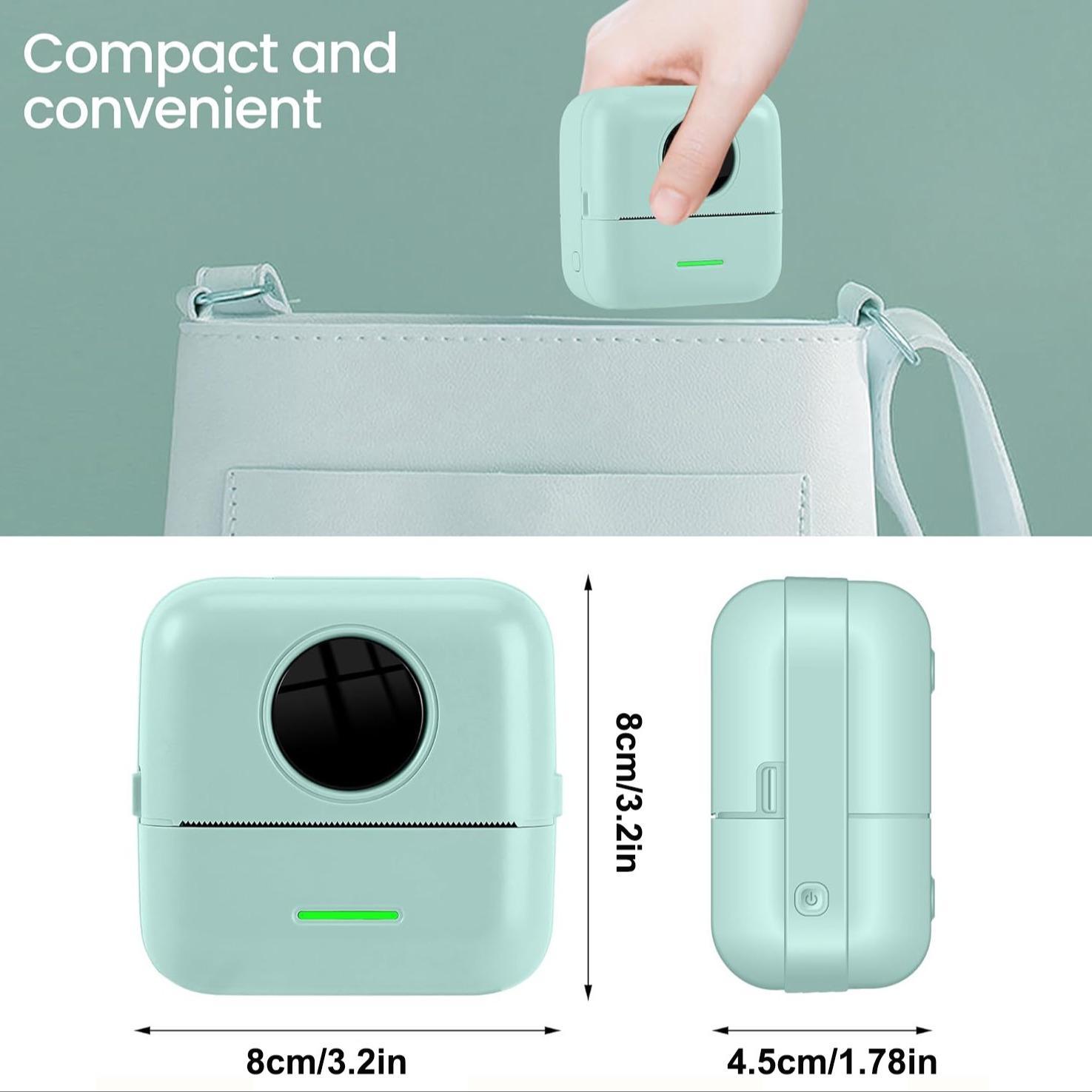 Portable Thermal Printer with Printer Paper & Marker & Sticker, 1 Set Mini Portable Thermal Bluetooth-compatible Printer, Office Supplies, Thermal Label Maker