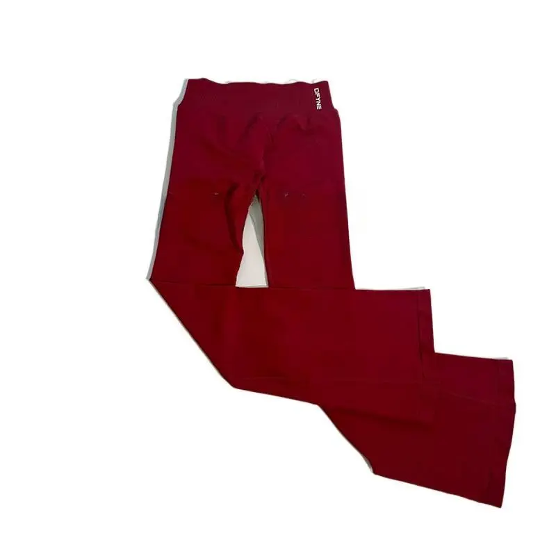 DFYNE High-Waisted Seamless Flare Leggings for Women: Booty Lifting Flat Waistband Wide Leg Yoga Pants for Workout & Pilates