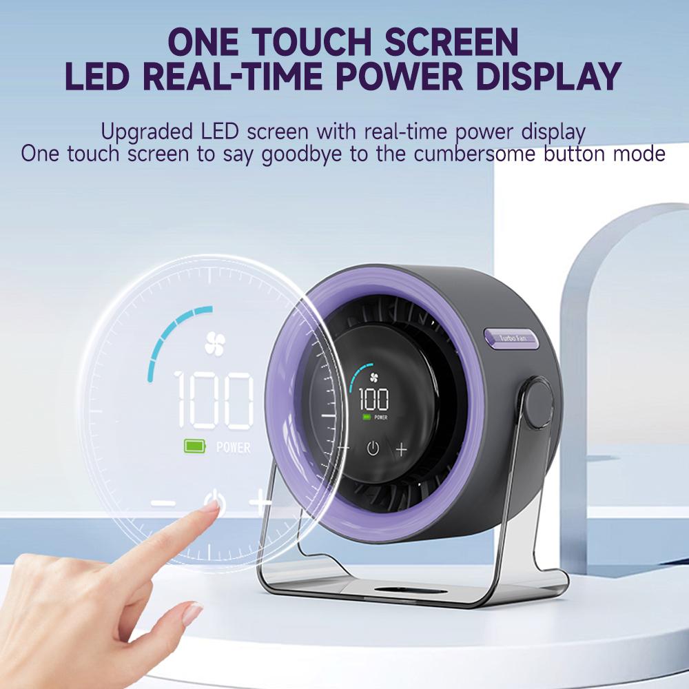 Desktop Wall-Mounted Fan, Office Turbine Desktop Fan, 10-Speed Digital Display, Low Noise, Indoor Air Circulator, Desk Cooling Fan