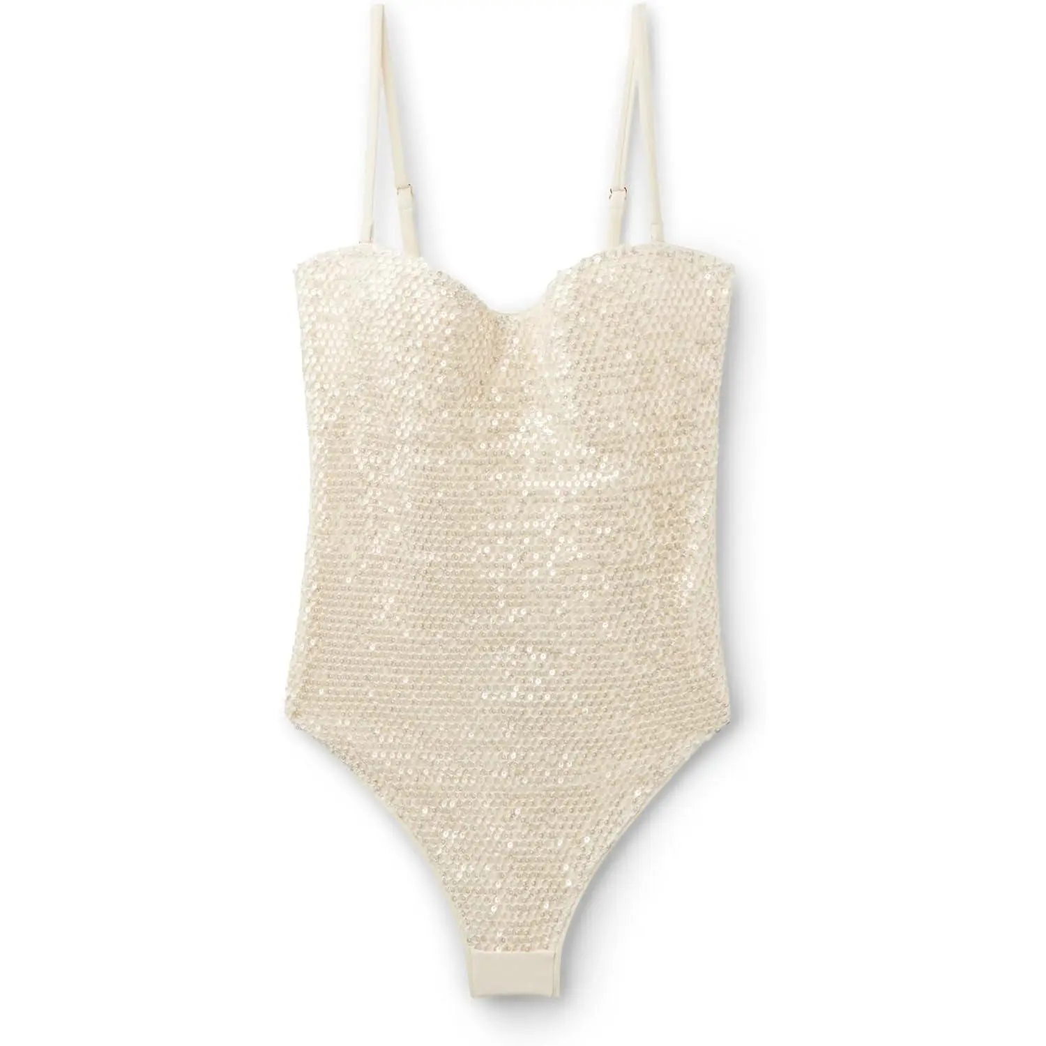 Woman's One Piece Swimsuit Sequin Net