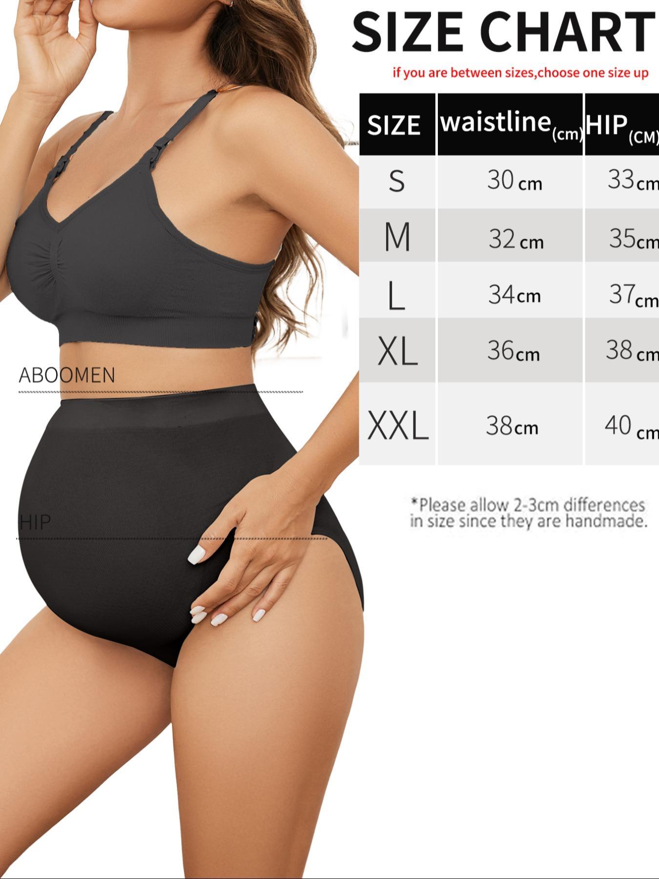 Women's Solid Textured High Waist Maternity Briefs, Casual Comfy Breathable Maternity Panties, Maternity Underwear for All Seasons, Soft Breathable Underwear