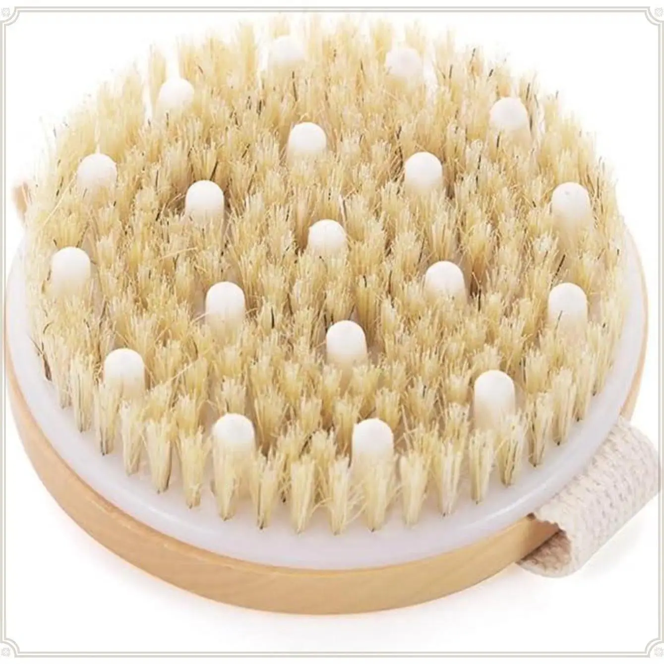 Dry Brushing Body Brush With Natural Exfoliating Bristles And Massage Nodes, Skin Exfoliation Scrub Tool For Relaxing Massage And Daily At-Home Skincare