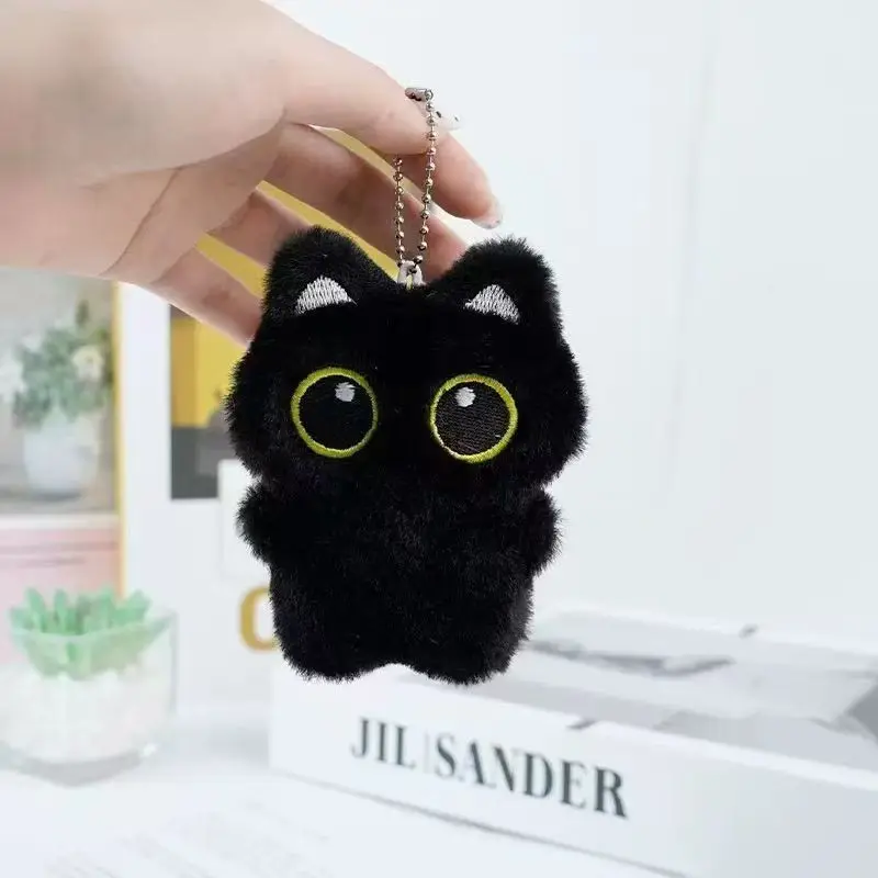 1pc Large Eye Cat Plush Cat Hanging Ornament, Cute Cartoon Keychain Bag Charm, Soft and Adorable Small Cat Pendant, Keychain Charms