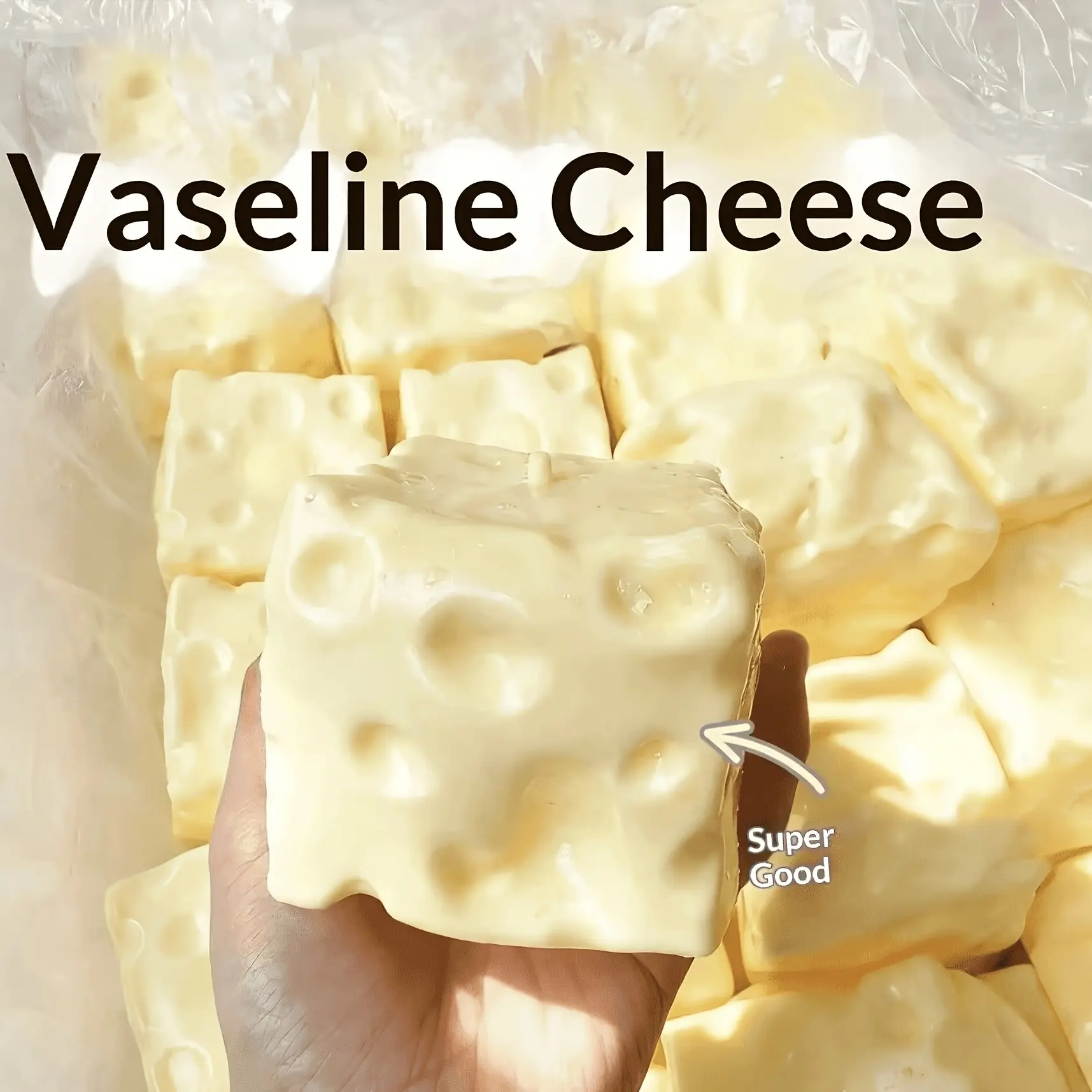 1pc Vaseline Cheese Squeeze Toy, Non-Rebounding Shapeable Cheese Toy, Christmas And Halloween Gift, Vaseline-Filled Handmade Squishy Ball, Soft And Squeezable Toy