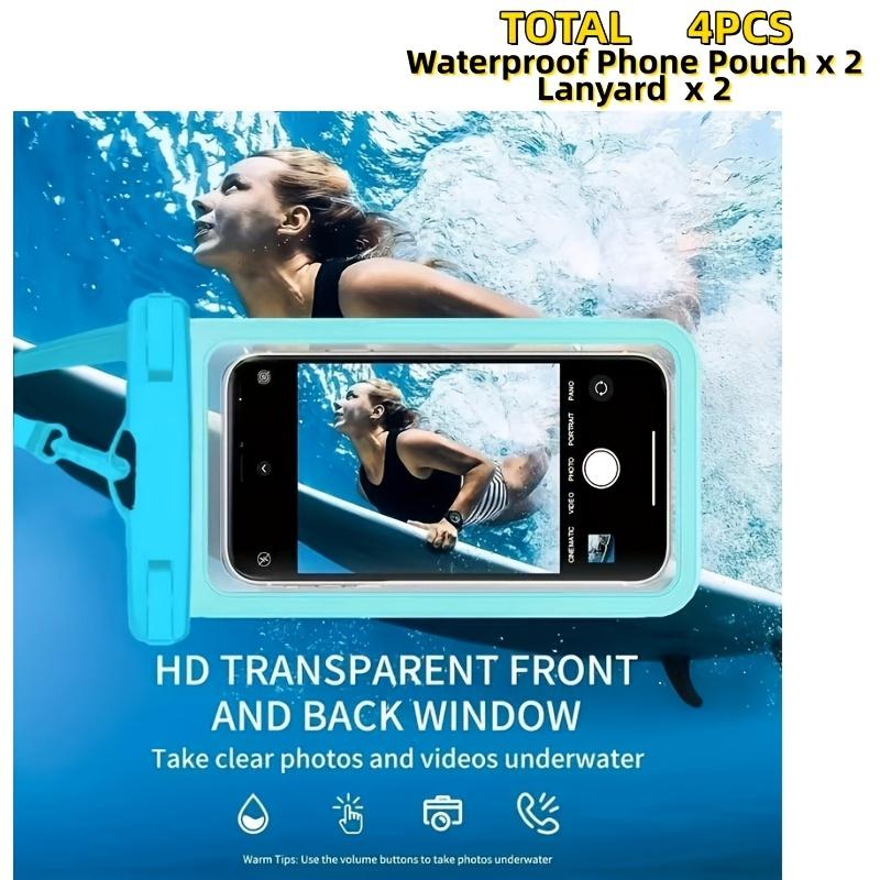 4-Piece Set [2 Waterproof Phone Pouches with 2 Lanyards] – Universal Waterproof Phone Pouch – Waterproof Phone Case Compatible with iPhone 17, 16, 15, 14, 13, 12, 11 Pro Max, XS, Plus, and Galaxy Phones Up to 7.0 Inches – Waterproof Phone Dry Bag