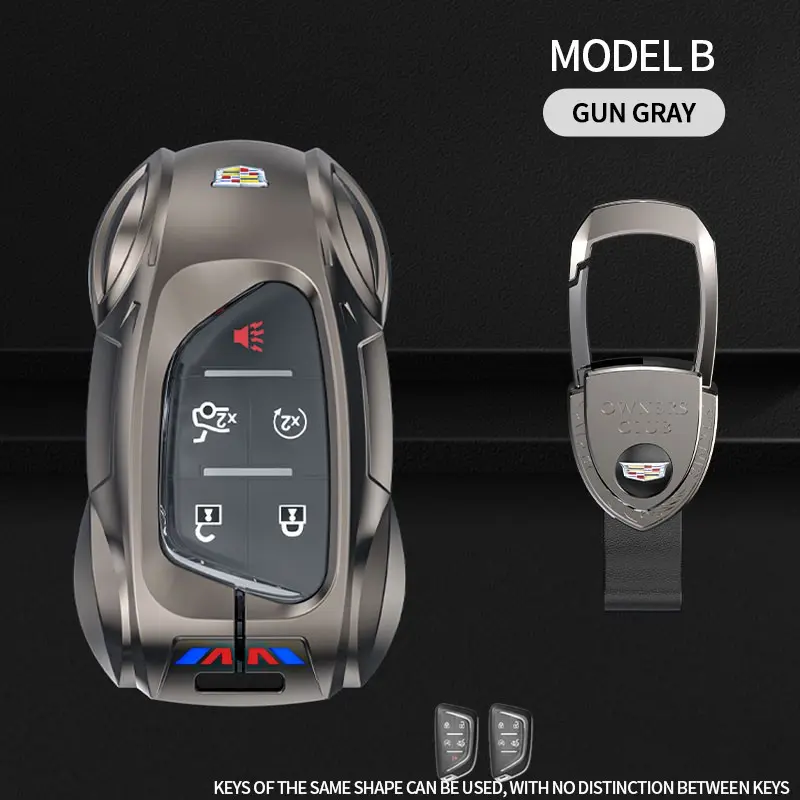 Cadillac Ct5 Xt5 Ct4 Ct6 Xt6 Lyriq Metal Car Key Cover, Stylish Remote Control Protector, Durable Keychain Accessory, Cool Sports Car Design