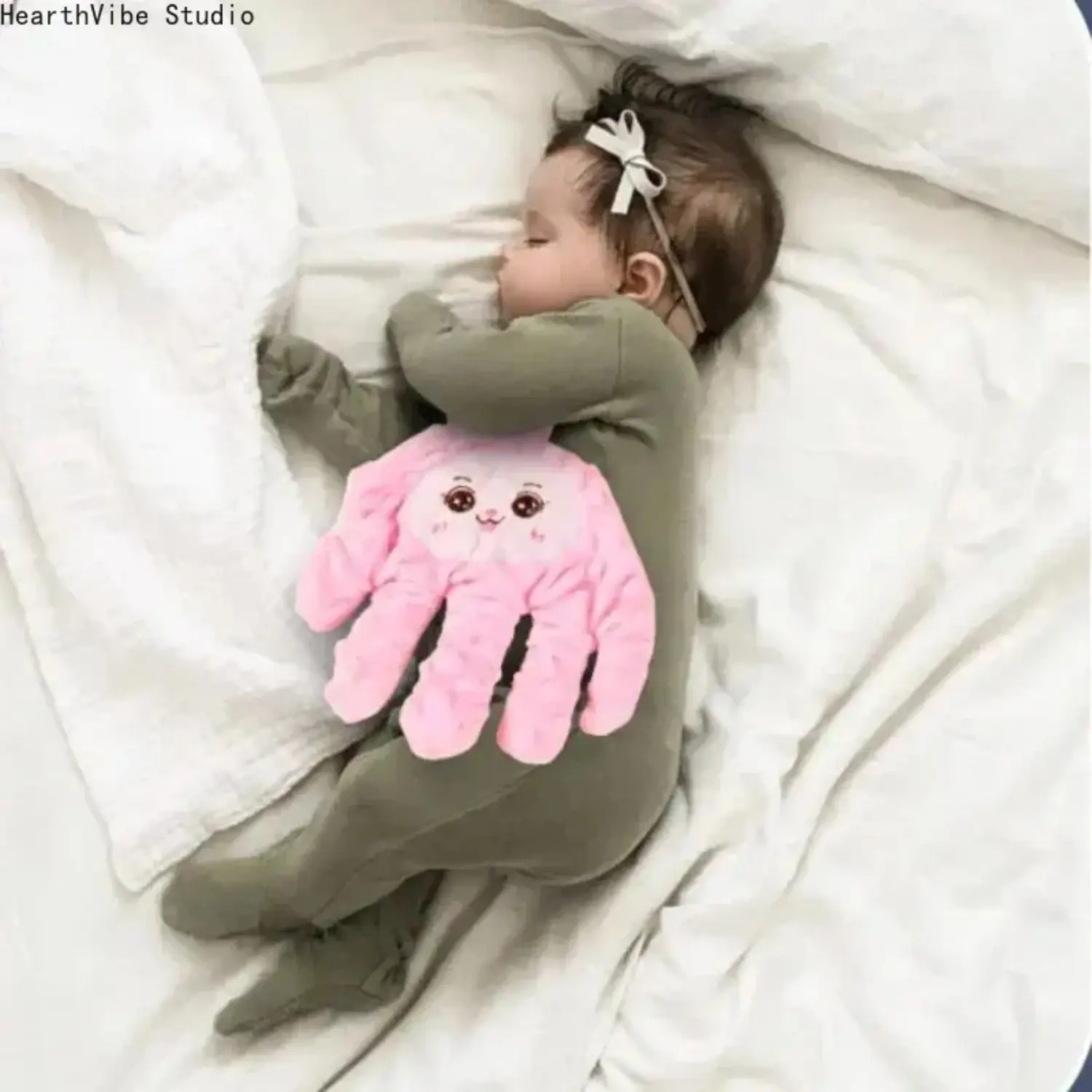 Remote Control Baby Sleep Aid Palm Pillow, Viral Anti Startle Calming Soothing Hand, Simulation Warm Weighted Infant Comforting Pad, Skin-Friendly Lightweight Newborn Nursery Registry Gift