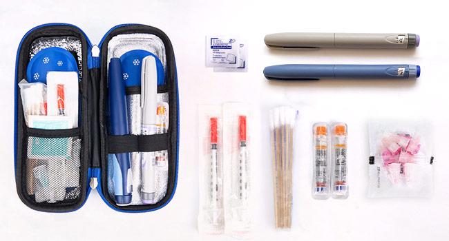 Insulin Cooler Travel Case with Temperature Display - Refrigerated Medicine Cooling Bag with 2 TSA Approved Ice Pack, Medication Pen Diabetic Supplies Organizer for Trip and Daily