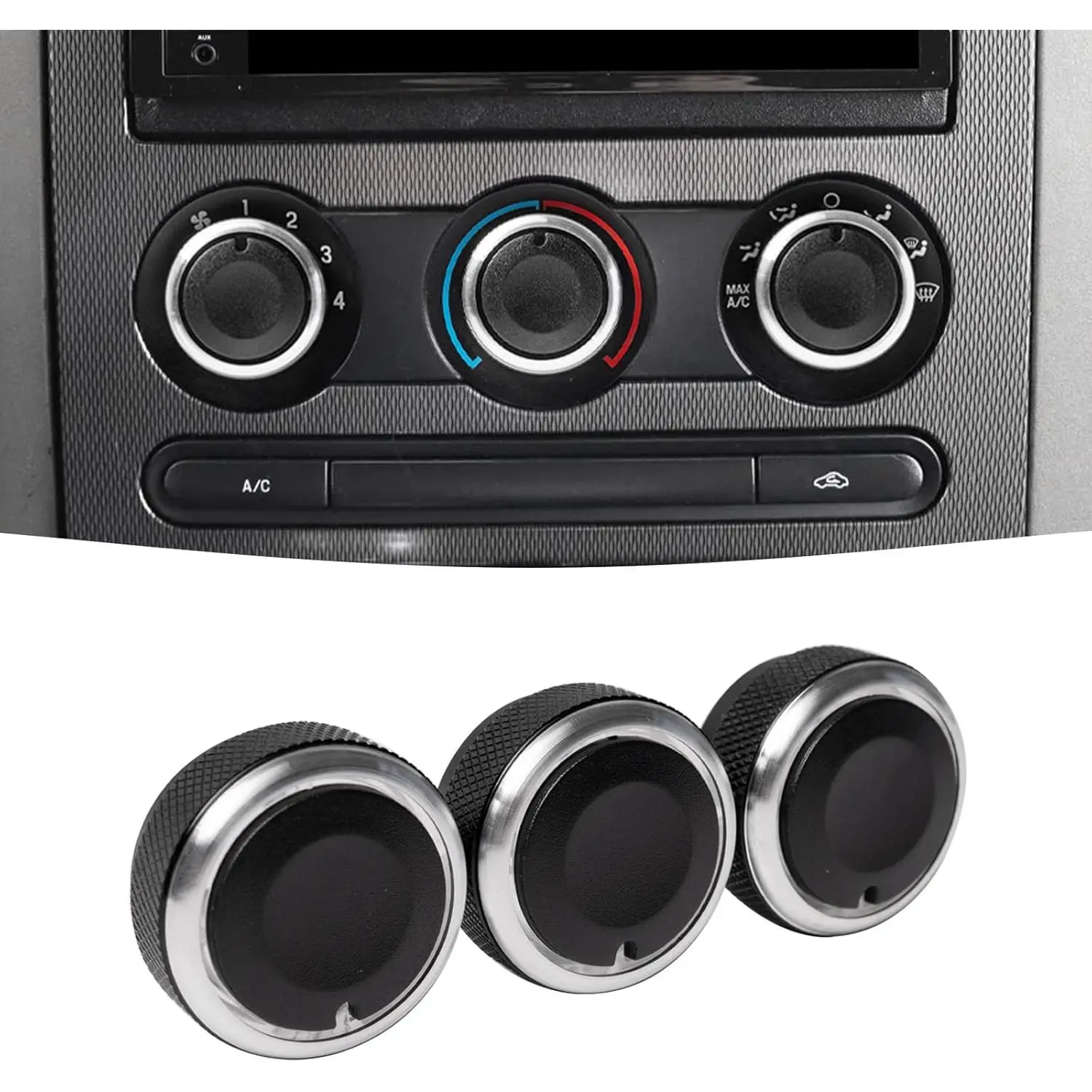 Upgrade Control Switch Knob Compatible with Ford F150 Accessories 2004 2005 2006 2007 2008,Replaces 3F2Z-18519-AA Air Conditioning Climate Control Knob Button