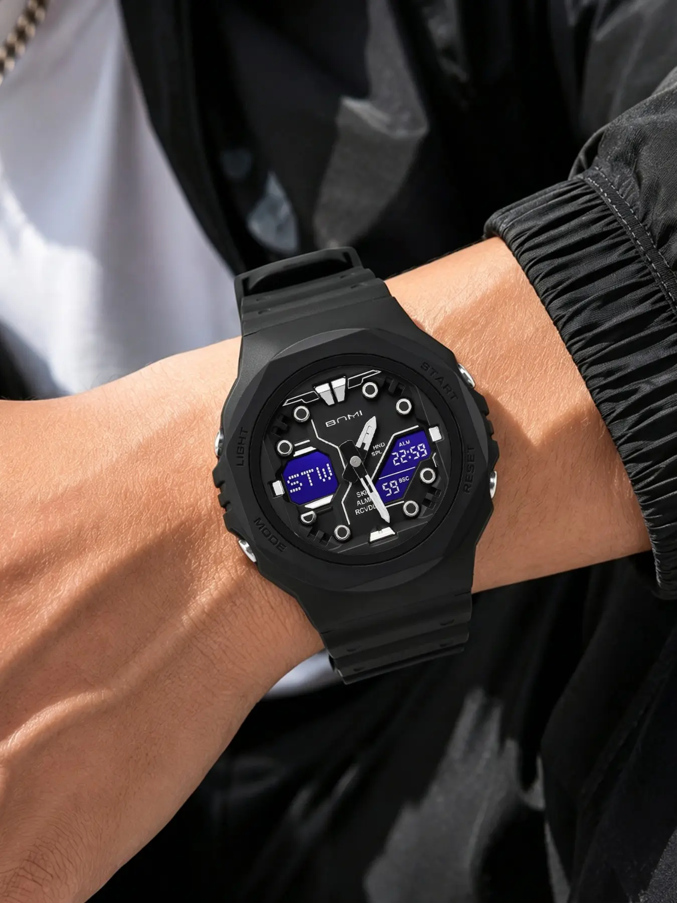 Men's Sports Watch, 3atm Waterproof, Digital Face, Mineral Glass, Abs Case, Alarm & Timer Functions, Lightweight & Versatile, All Seasons