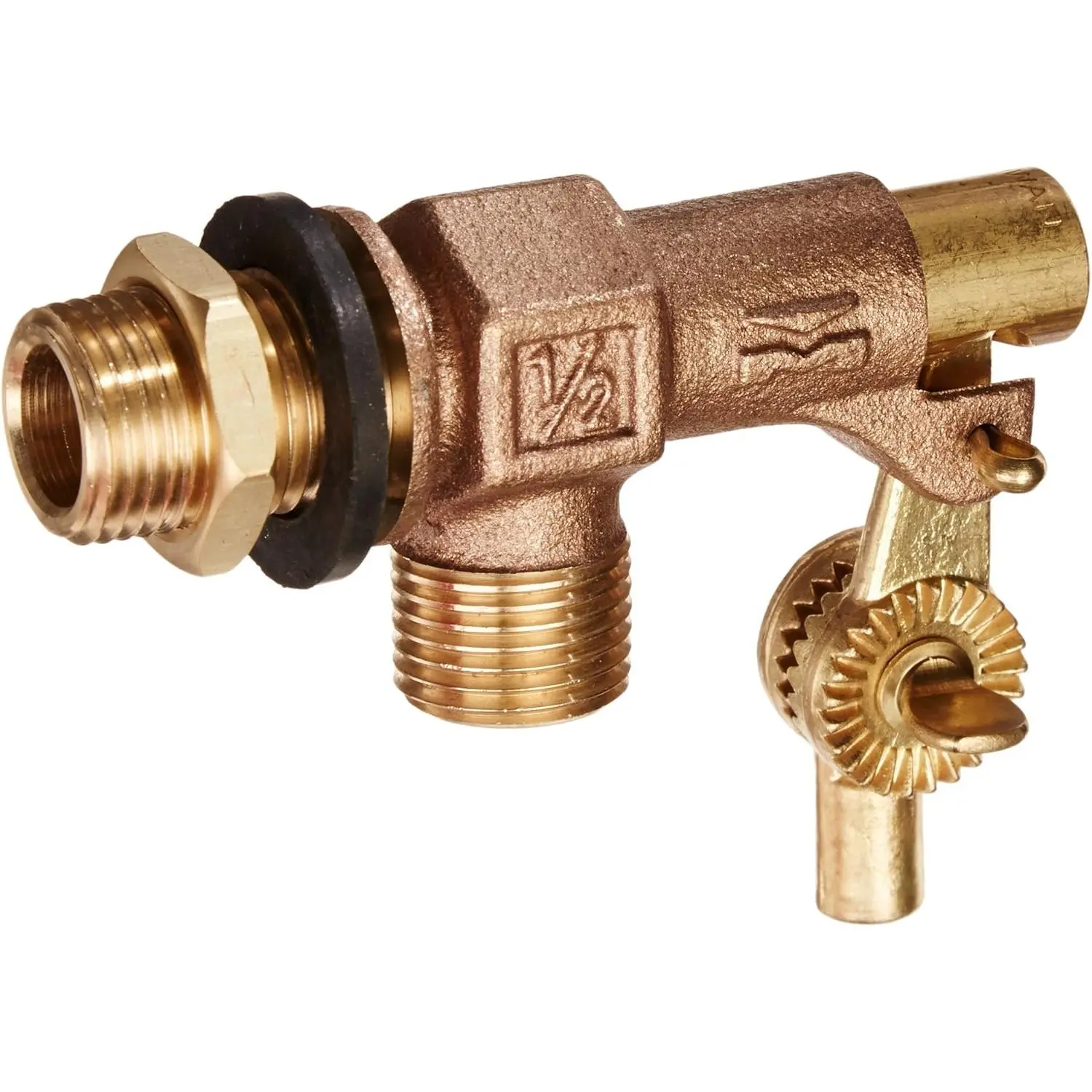 109-813 Tank Float Valve, 1/2 in Inlet, Male Inlet x Male Outlet, Bronze - Toilet Fill Valve Replacement Part for Water Tank