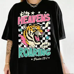 The Heavens Are Roaring Tshirt, Bible Verse Shirt, Religious Shirt, Christian Shirt, 80s Faith Shirt, 90s Aesthetic Clothing