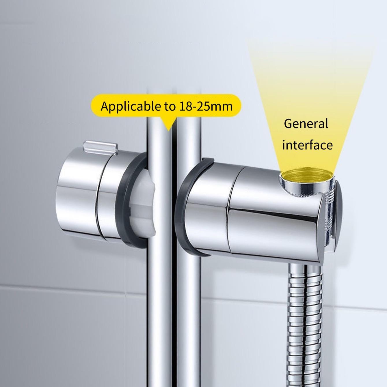 Universal Adjustable Shower Head Holder, No Drill Strong Adhesive, Wall Mounted Bathroom Shower Bracket, Easy Install Shower Accessories