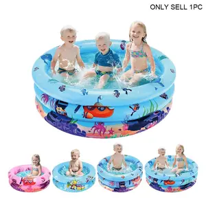 Inflatable Swimming Pool Ocean Animal Pattern Triple Ring Thickened Family Water Play Fishing Multi-Functional Best Parent-Child Interactive Toy Gift Kiddie Swimming Pool