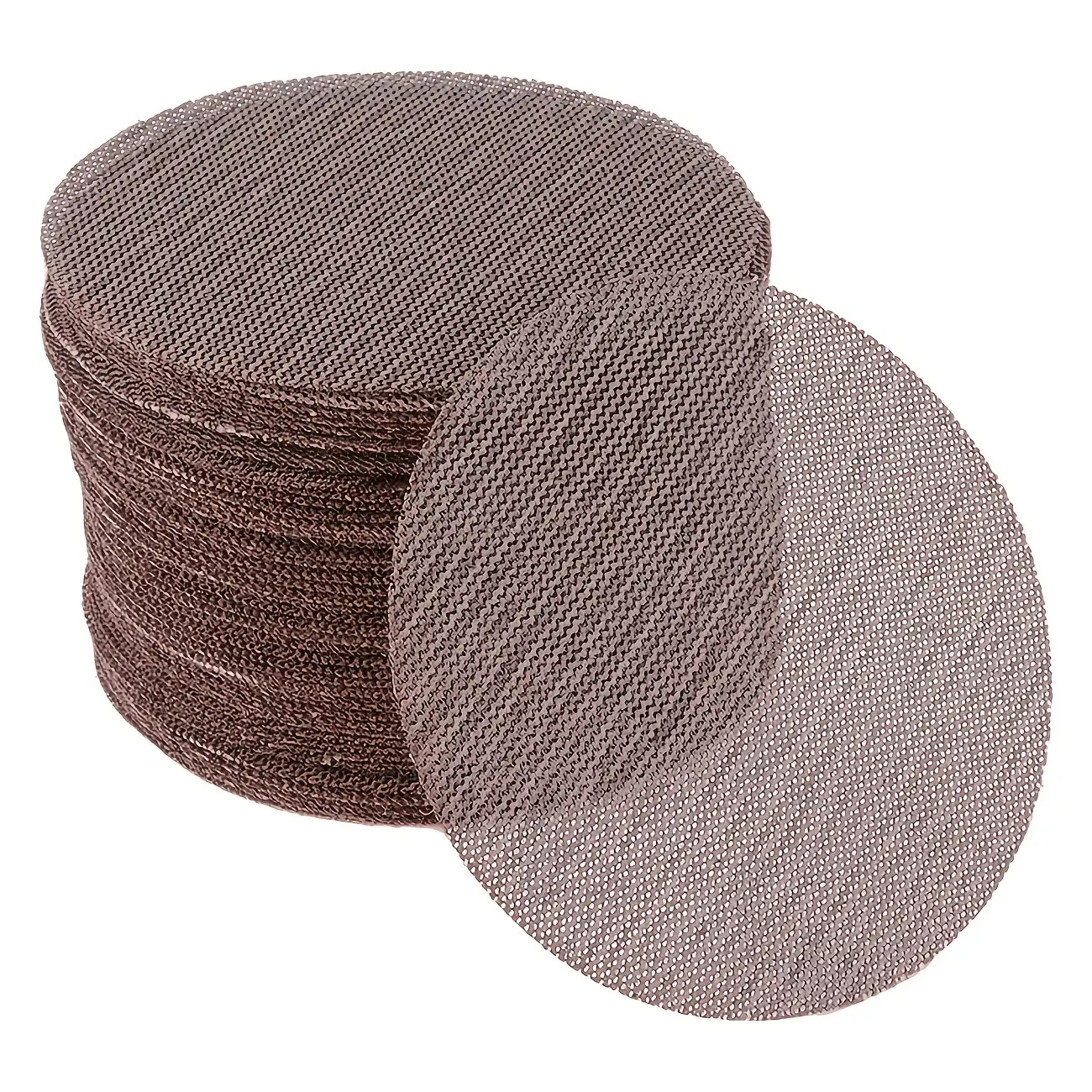 50pcs Mixed Grit Sanding Discs, 5-Inch Durable Mesh Abrasives, Efficient Sanding, Dust-Free Polishing, Ideal for Drywall, Furniture, Cars, DIY Projects